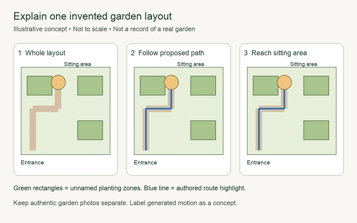 Explain Garden Layouts With Clearly Labelled Motion